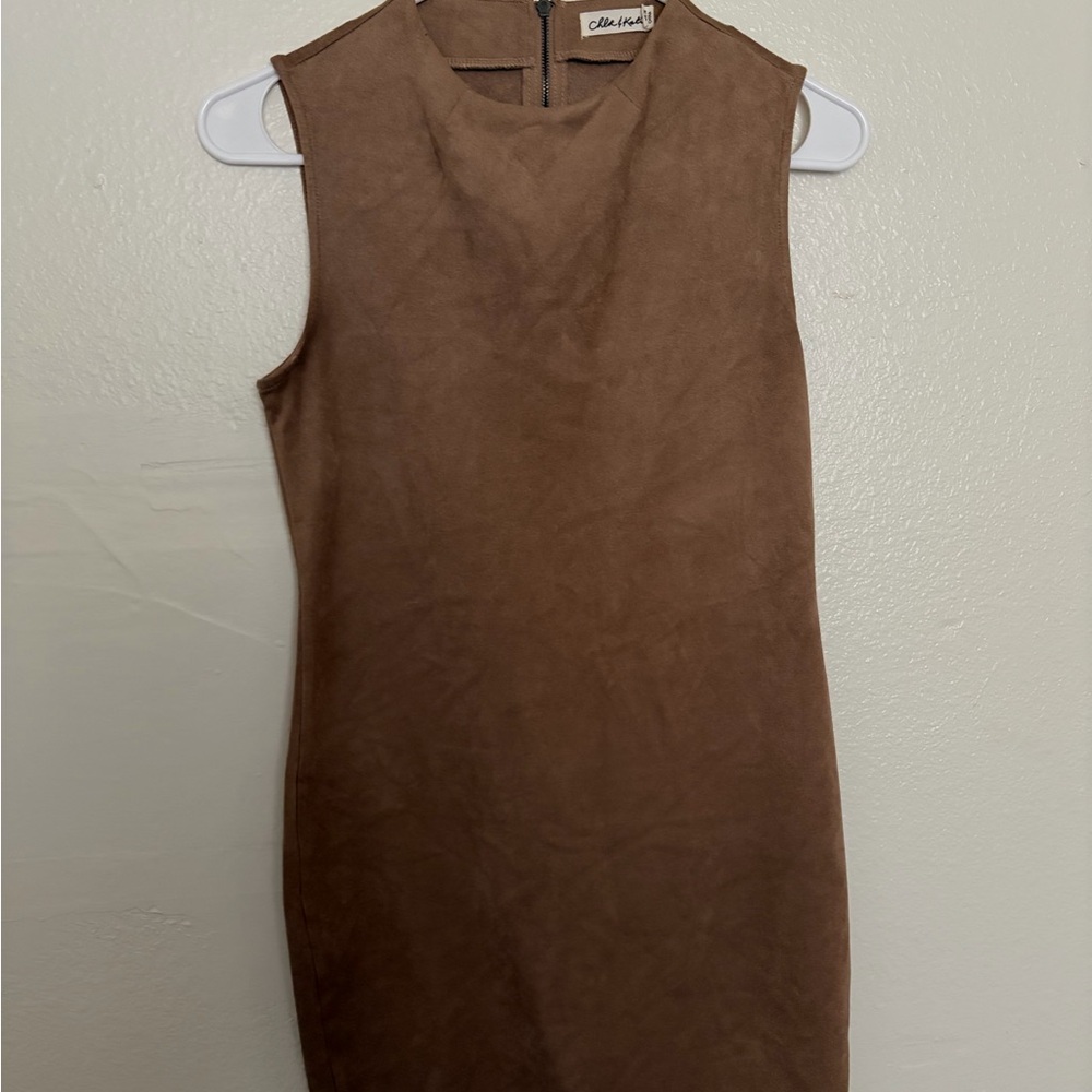 Chloe & Katie Tan Sleeveless Mini Dress